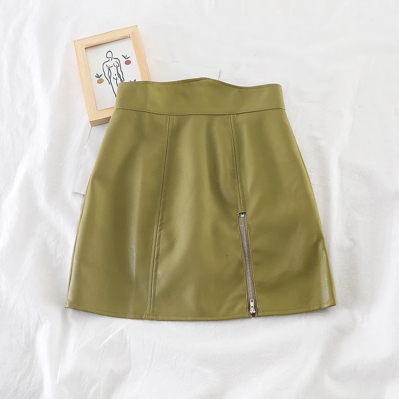 GLAUKE искусственная кожа на молнии сексуальные короткие юбки мини 2020 летние