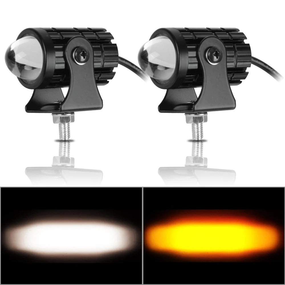 

Двухцветный проектор ATV мотоциклетный светодиодный налобный фонарь для скутера объектив для езды для кафе гоночный свет вспомогательный т...