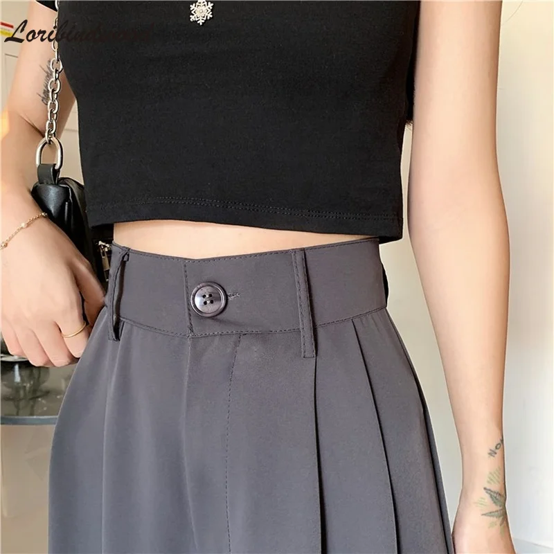 

2021 Casual Suit Pants Spring and Summer Straight Loose High Waist Drape Wide Leg Long Pants Female Tide Ins Was Thin and Wild