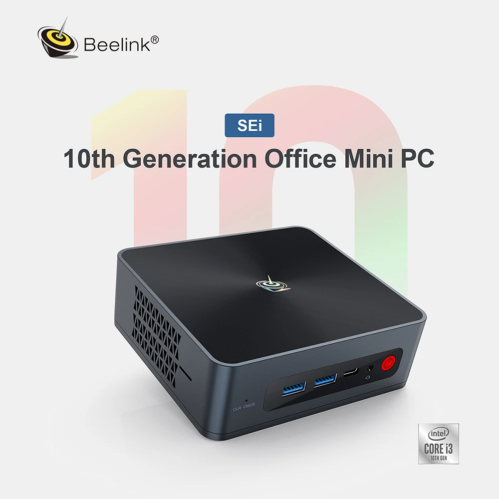 Beelink SEi10 Windows 10 офисный мини-ПК 10-го поколения Intel I3-10110U 16 ГБ 512 SSD WIFI 6 BT5.0 4K WIN10