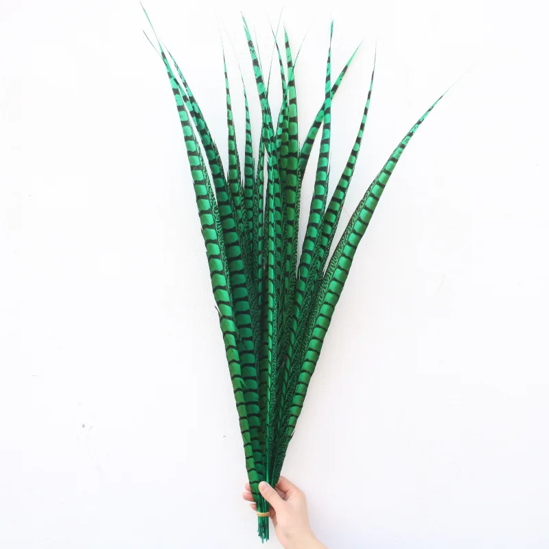 Plumas de fais&aacute;n Amherst para mujer, color verde, 36-40 pulgadas/90-100CM, bailarinas de boda, decoraci&oacute;n de carnaval, 20-50 unids/lote-0