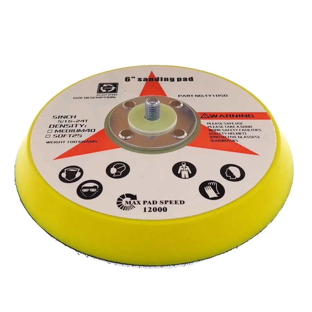 

16mm 6 Inch 150mm Thickening DA Sanding Pad Backing Plate Hook And Loop Polishing Abrasive Pads Abrasive Tools