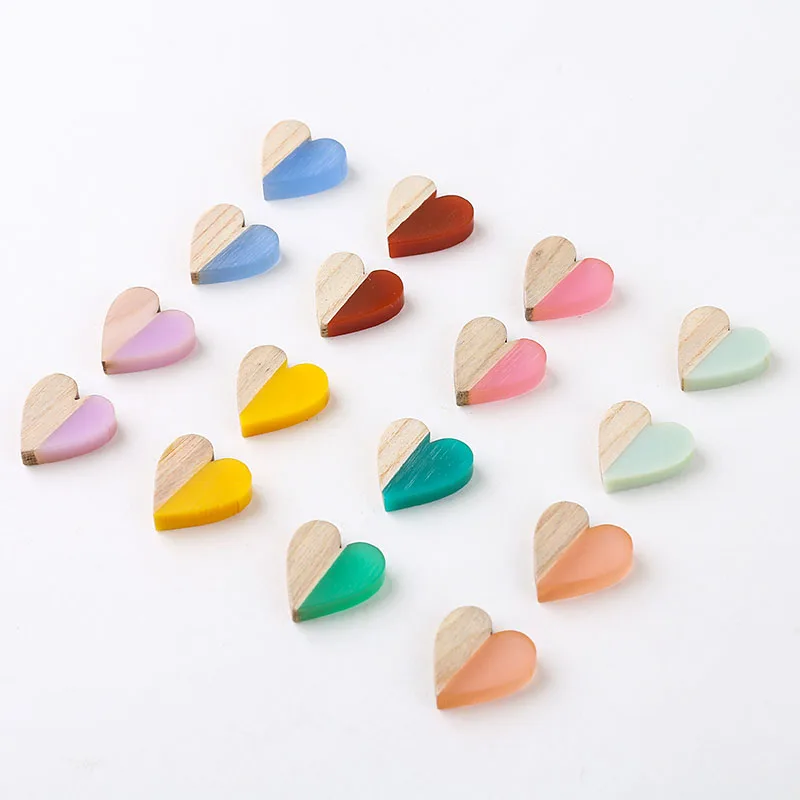 

10 шт. милые деревянные и смоляные Вышитые милые накладки DIY украшение ручной работы серьги шпильки аксессуары для волос материал