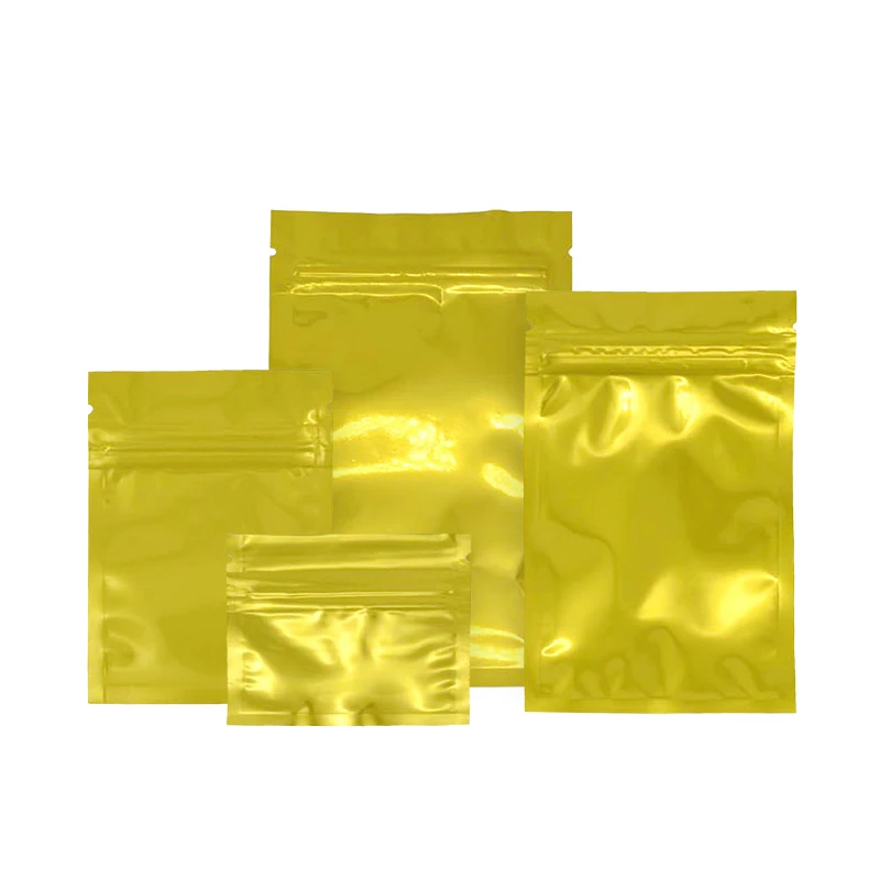 Пакет с замком на молнии золотого цвета пластиковый маленький пакет для еды