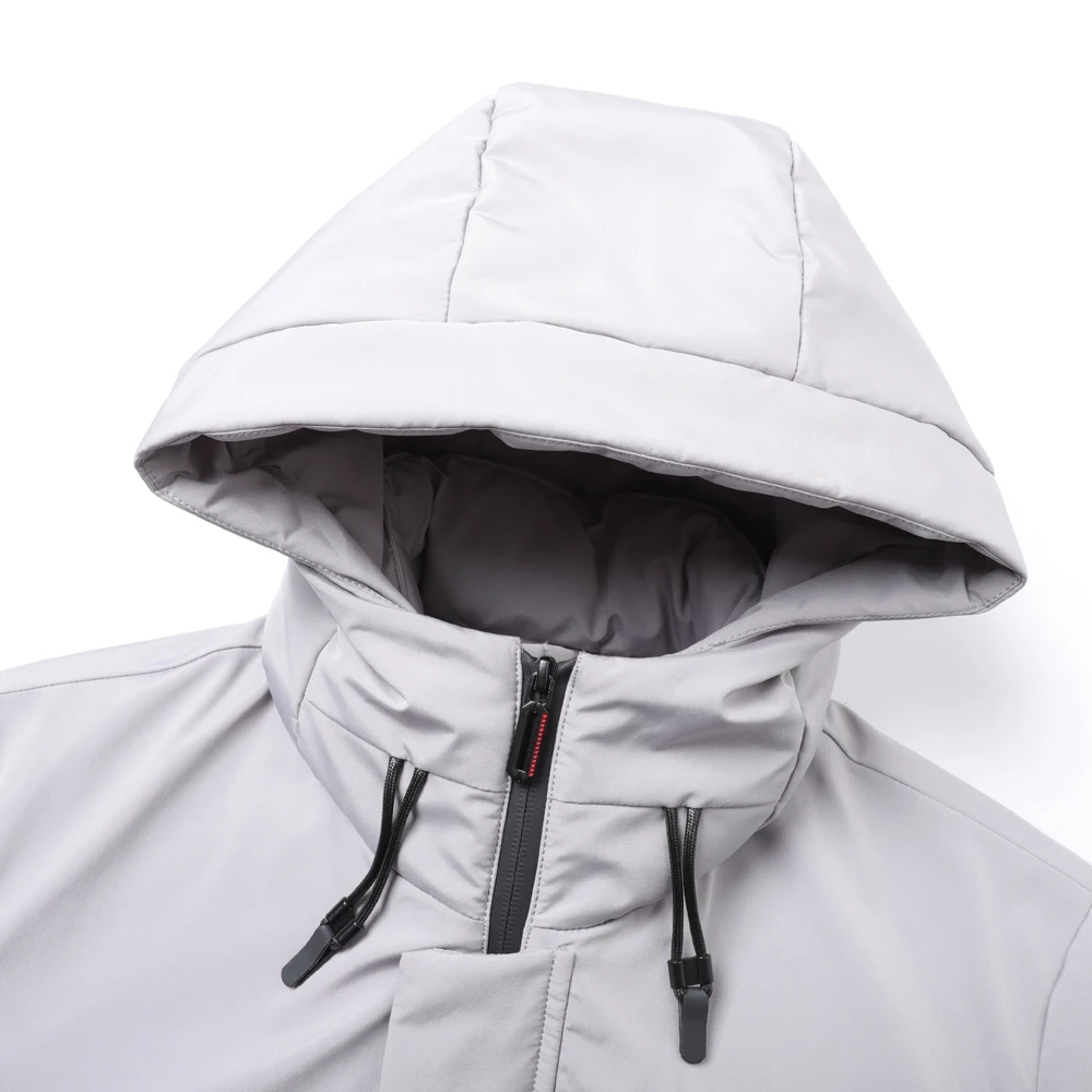 Новинка Зима 2020 мужская куртка средней длины на белом утином пуху дизайнерское