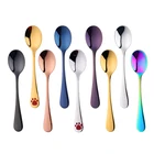 1 шт., детская круглая ложка из нержавеющей стали