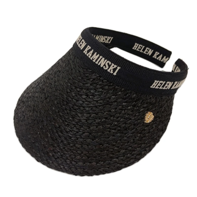 

Women's Straw Hats Empty Top Straw Beach Sun Hat Wide Brim Visor Hat Beach Outdoor Summer Cap UV Protection