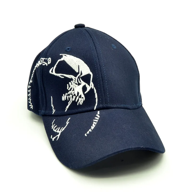 Бейсболка с вышивкой черепа для мужчин и женщин из 100% хлопка | Аксессуары одежды
