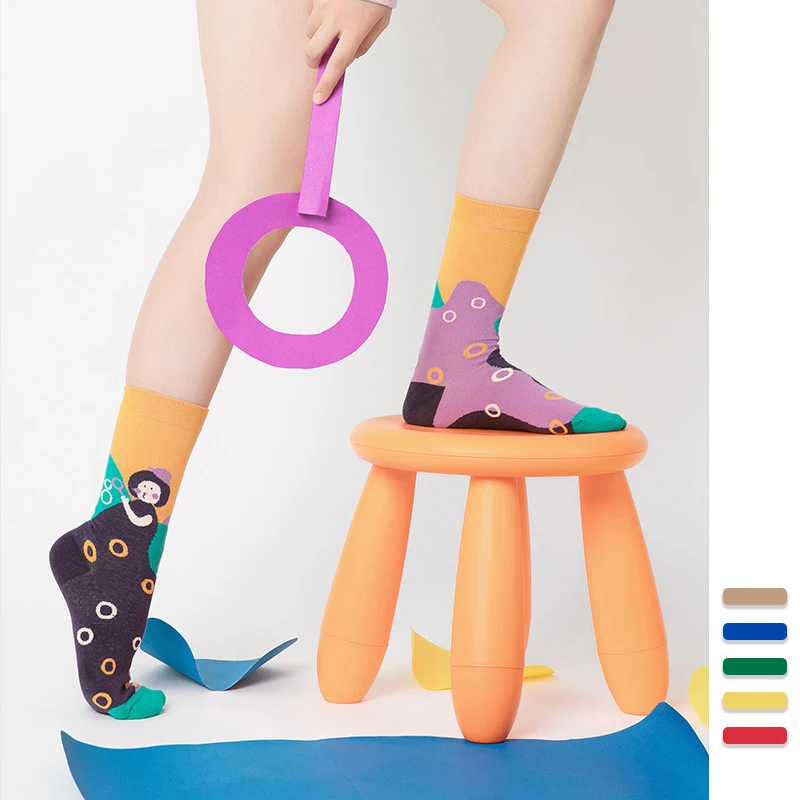 Мультяшные носки унисекс женские новые модные индивидуальные мужские хлопковые