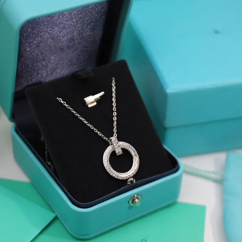 

Роскошные ювелирные изделия, логотип 1:1, высокое качество, тяжелая промышленность, Сияющие круглые ожерелья, ожерелья, модный бренд, популяр...