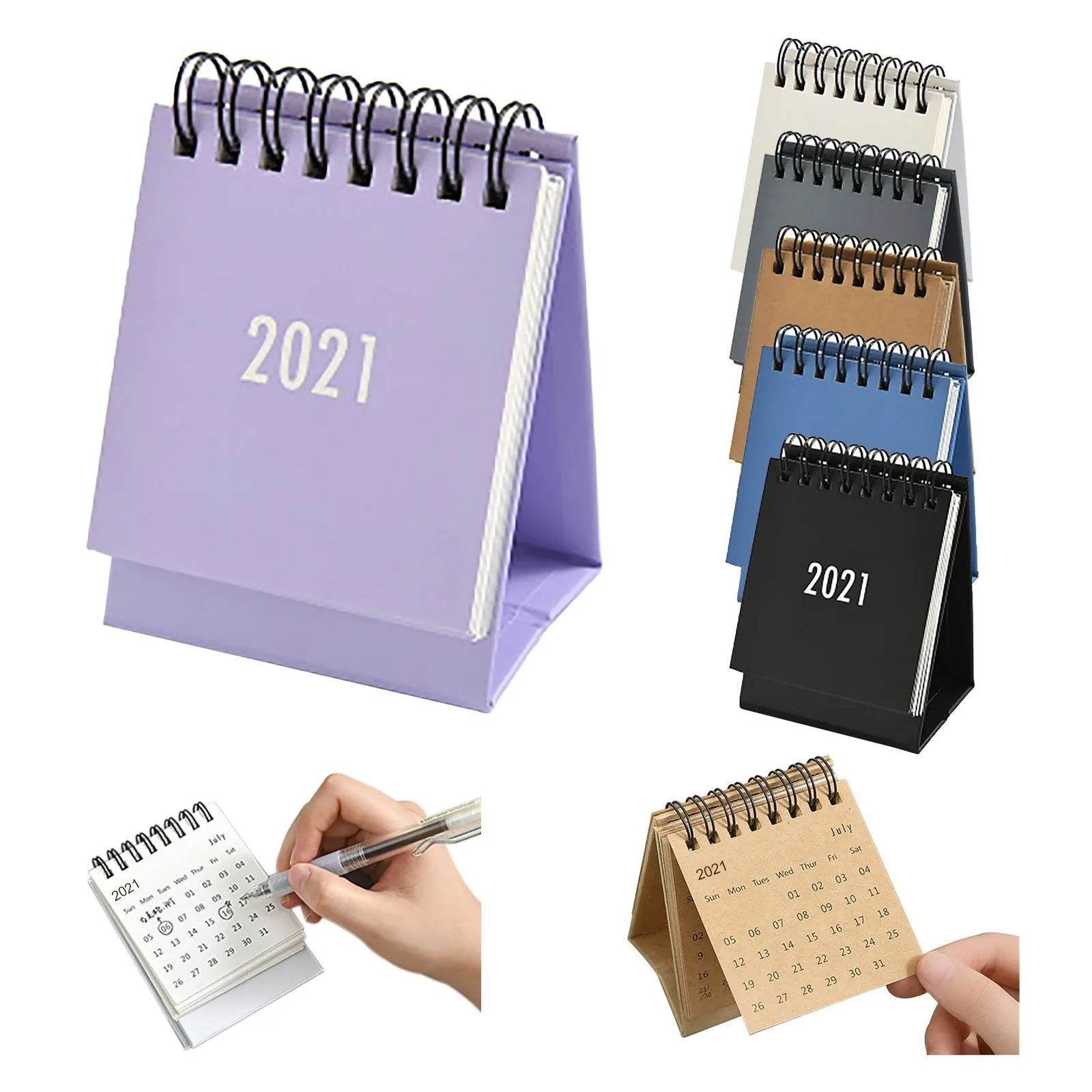 Маленький настольный календарь простой однотонный планировщик мини-календарь