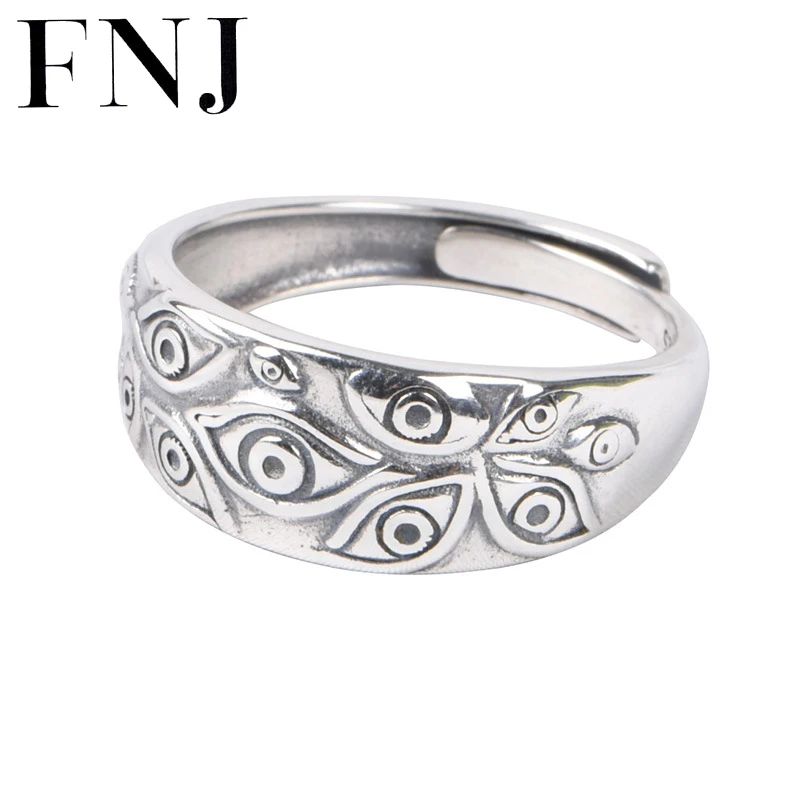 

FNJ Eyes Ring 925 Silver New Original S925 Sterling Silver Rings for Women Jewelry Adjustable size