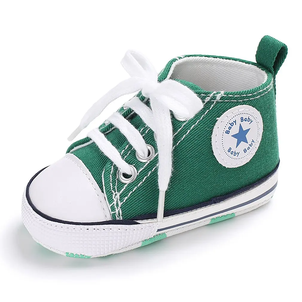 

Classic Sports Newborn Infant Baby Boys Girls Solid Canvas First Walkers Shoes Soft Sole Anti-slip Baby Shoes Walking Shoes