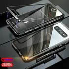 Двухсторонний стеклянный магнитный металлический чехол для Samsung Galaxy S10 Plus 5G S10E S8 S9, чехол для телефона Samsung Note 10 9 8 A50 A70, чехол
