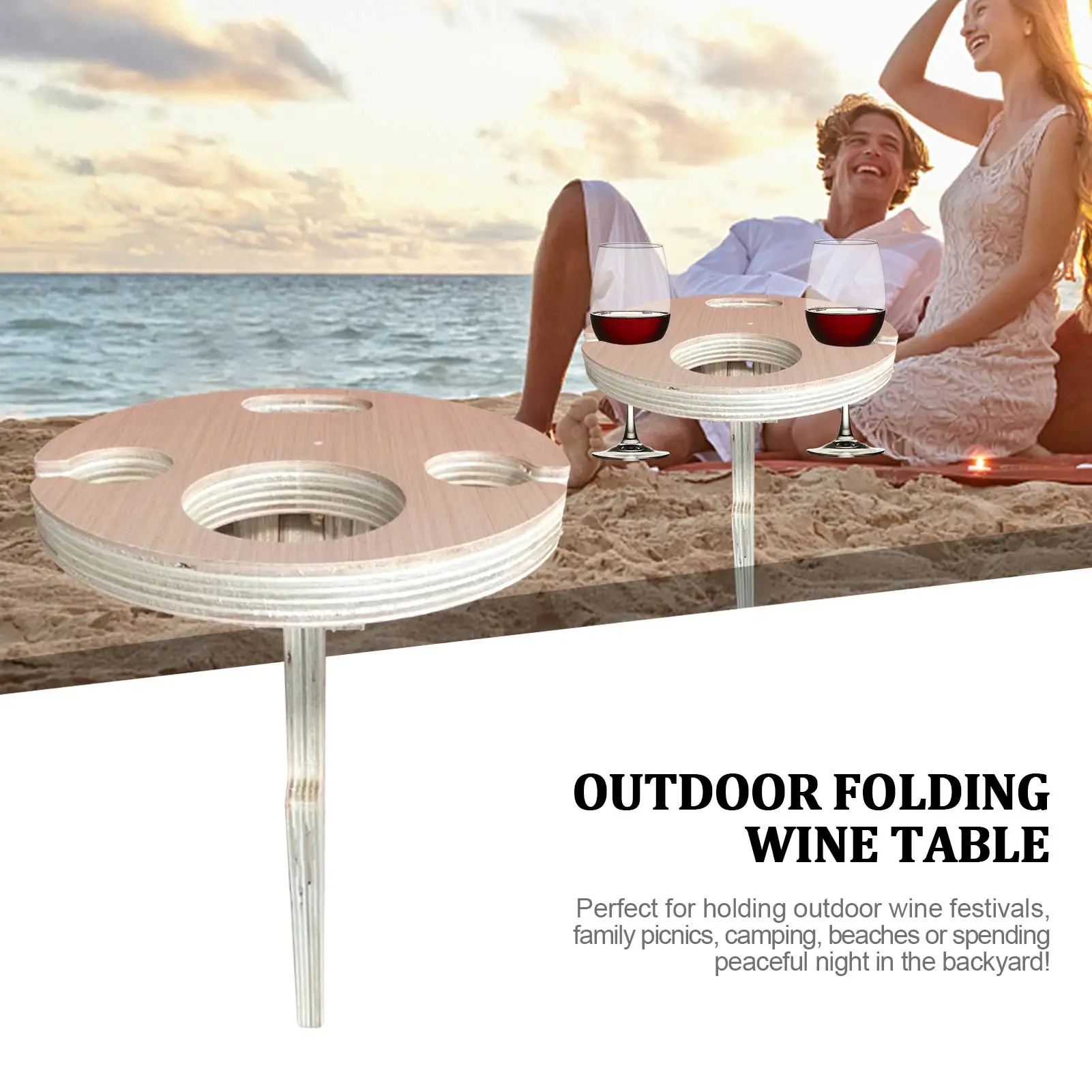 

Складной винный стол для улицы, подставка под Винные Бокалы из искусственной кожи для сада, путешествий, пляжа, садовая мебель, пикник