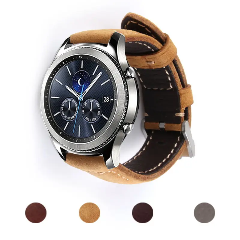 Итальянский ремешок из натуральной кожи 22 мм для samsung gear S3 Classic Frontier gear 2 Neo Live huawei Watch Band
