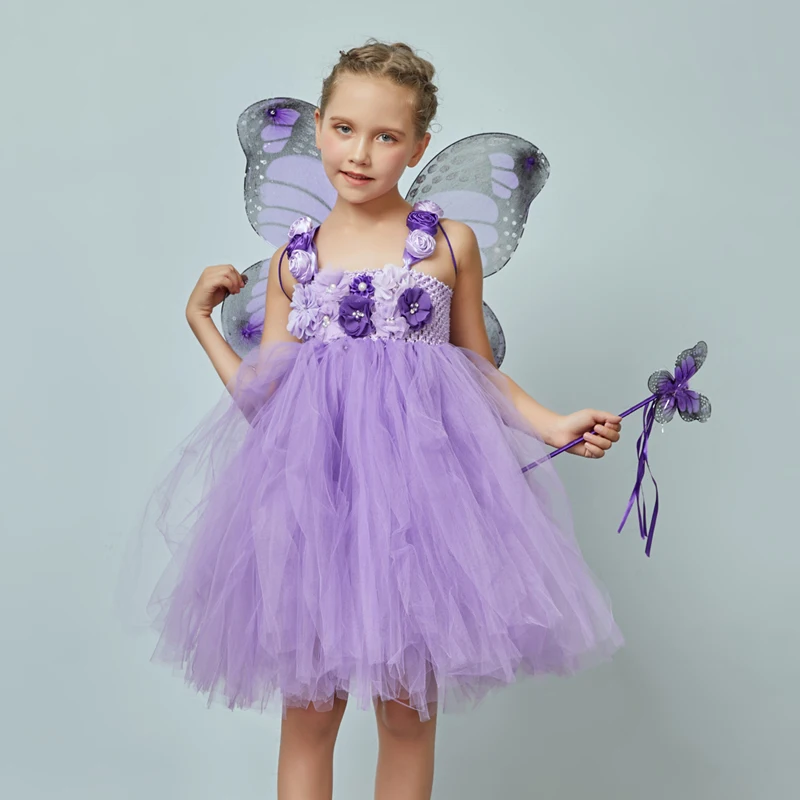 Lavander/платье-пачка с цветочным узором для девочек платье фатиновой юбкой дня