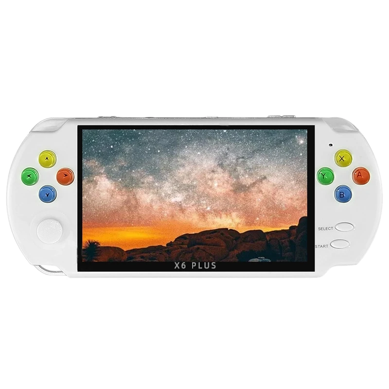 

RISE-X6 Plus портативная игровая консоль 5,1 дюйма, игровая консоль с двумя клавишами и встроенной игрой 1 Вт,