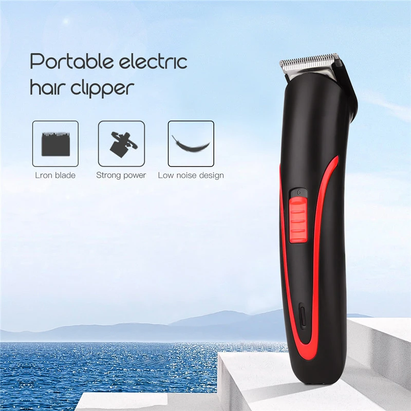 

Electric Hair Clipper Hair Clipper Rechargeable Facial Shaver Wireless Haircut Men's Beard Trimmer EU Plug(Yellow)