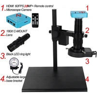 hot big workbench stand monocular microscope sets digital camera hdmi vga 38mp180x lens led light for repair phone soldering