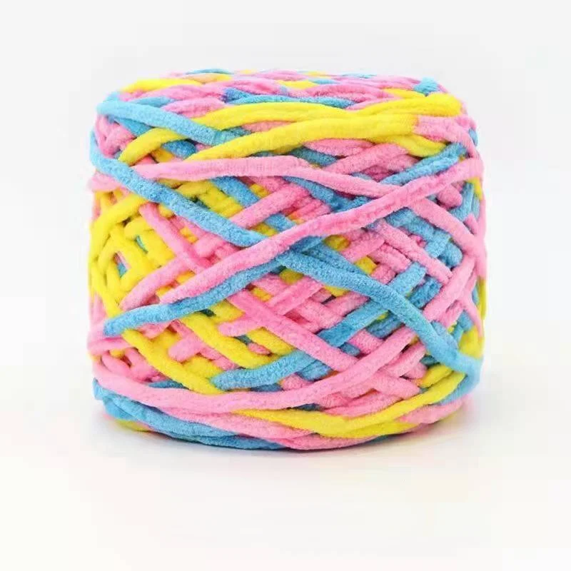 Синельная круглая бархатная пряжа узел косая шерстяная сделай сам ручная