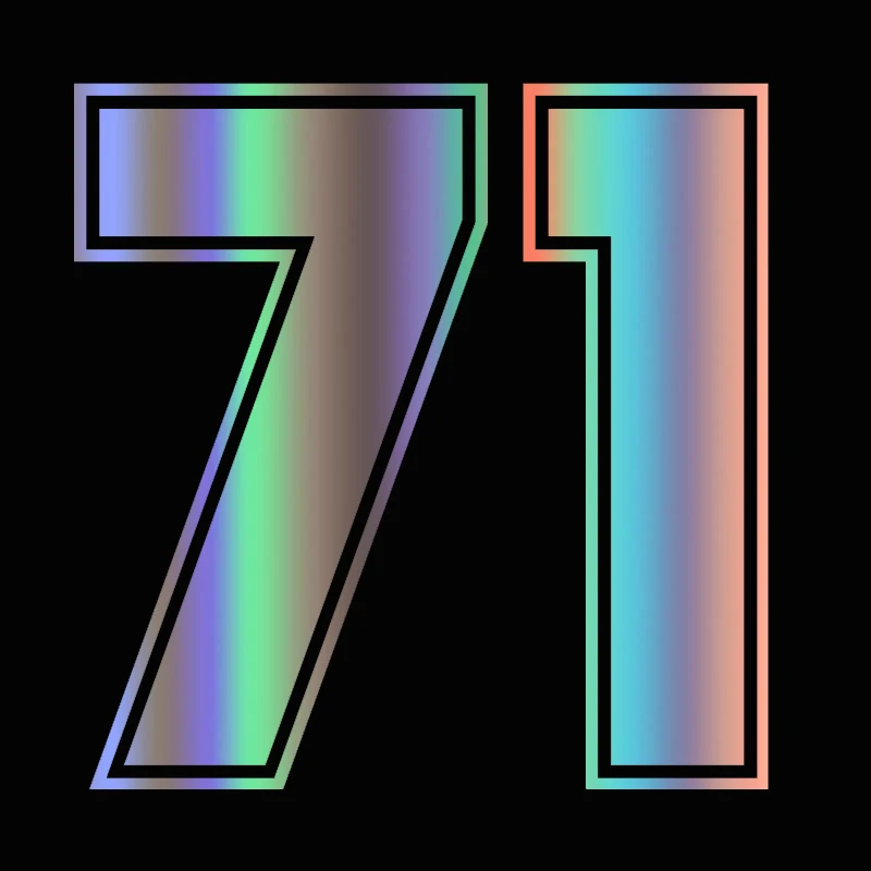 30073#наклейки на авто Цифра 71 водонепроницаемые наклейки машину наклейка для