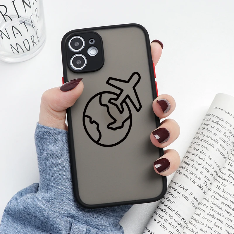 Чехол для iPhone 11 12 Pro MAX Mini X XS XR SE 2020 чехол 7 8 6 6S Plus с принтом самолета картой мира