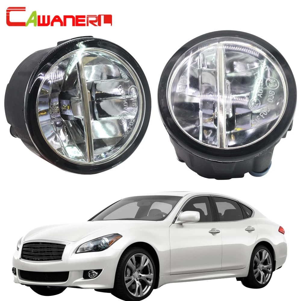 

Cawanerl 2 X Car Accessories LED Fog Light 4000LM 6000K White DRL Daytime Running Lamp 12V For Infiniti M M25 M37 M56 2011-2013