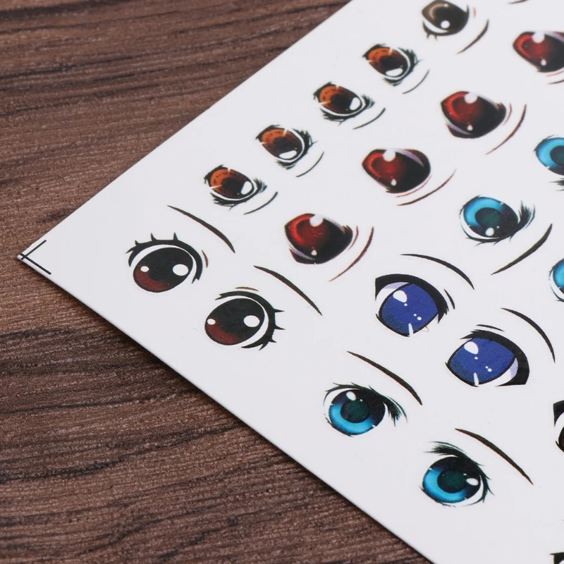 Наклейки с глазами из мультфильма аниме фигурка кукла лицо глина