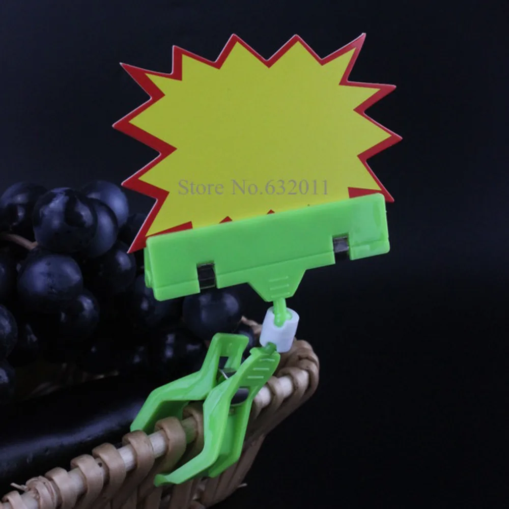 Зеленый поп-этикетки держатель ценник значок имя карта Зажимная этикетка