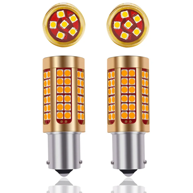 

3030 Автомобильный светодиодный поворотный сигнал, антистробоскопический 78SMD с декодированием 1156 T20, задний поворотный сигнал PY21W