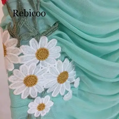 

Summer Brand Designer Celebrity Runway Long Dress Women Vintage Embroidery Flowers Sexy Slim Bodycon Sheath Paty Dresses