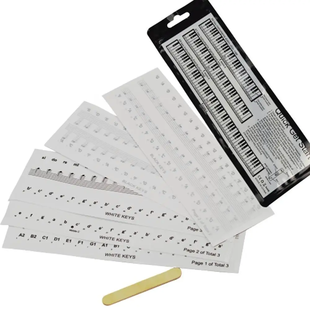 54/61/88 фортепианная наклейка s прозрачная в форме рояля Board Stave Sticker Note Name Electronic