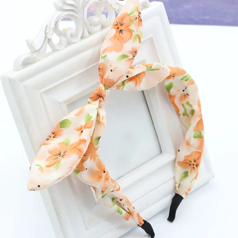 Женская повязка на голову LNRRABC обруч с бантом из ленты и заячьими ушками каваи