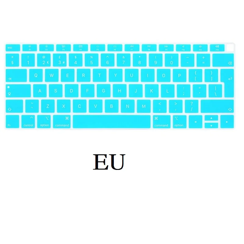 EU-Blue Кожа клавиатуры для Macbook Air 13 A1932, Силиконовая Водонепроницаемая защитная пленка - Color: EU-Blue