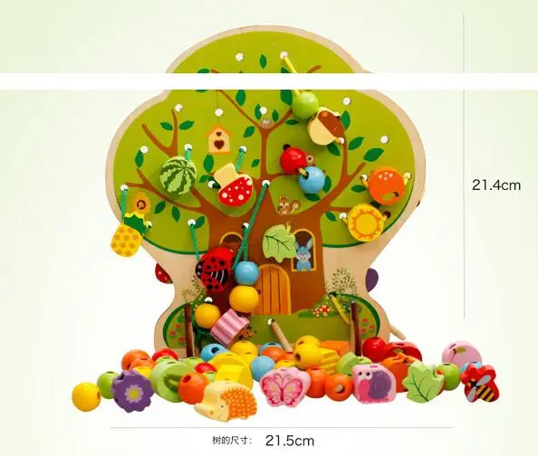 Фруктовое дерево фруктовые бусины обучающая игрушка материалы Монтессори