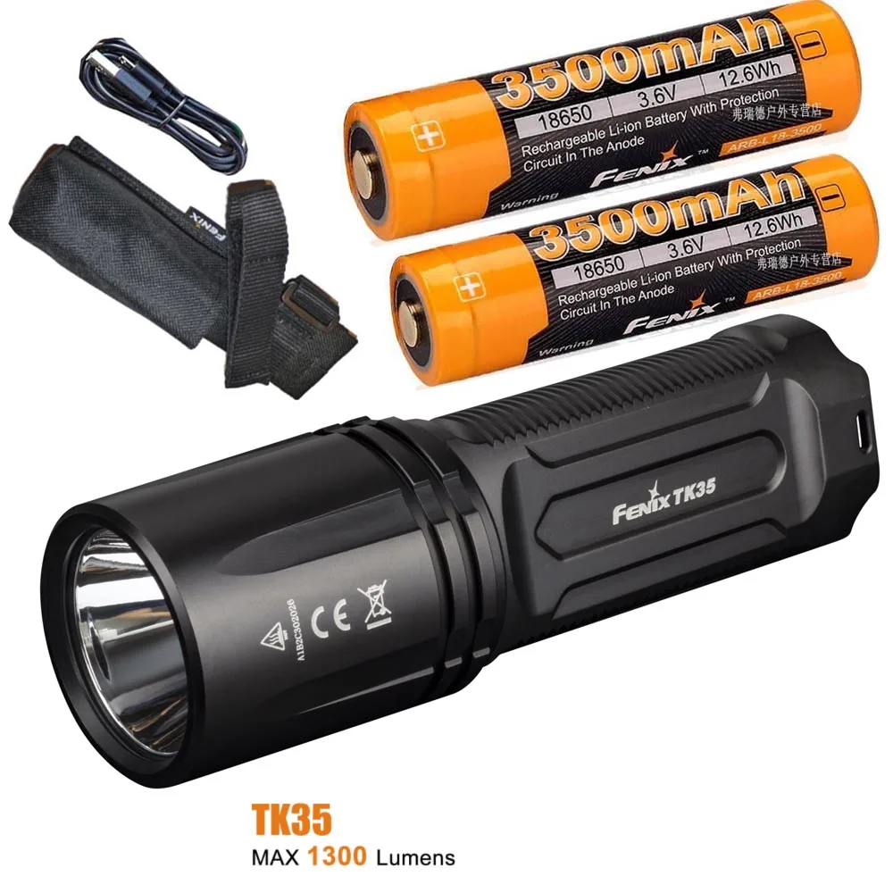 Тактический фонарик FENIX TK35 2018 CREE XHP35 высоконейтральный Белый светодиодный макс.