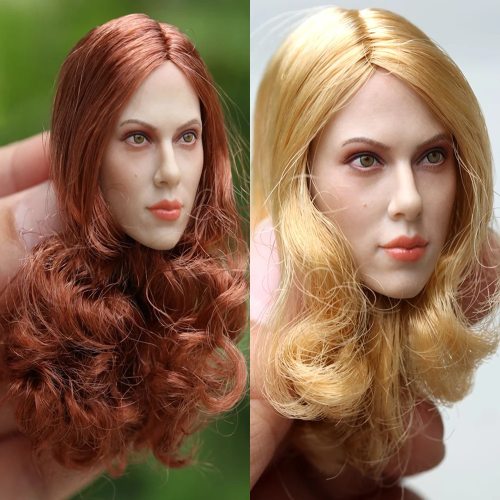 

1/6 Scale Female Head Scarlett Johansson GC002 with The Mole Head Sculpt Carved Model for 12" Action Figure Body DIY