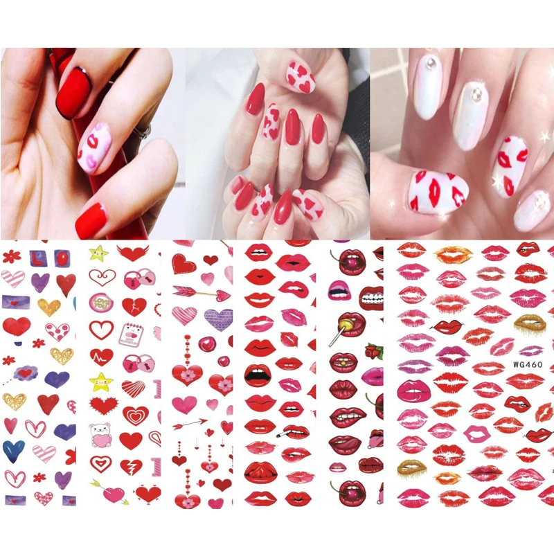 

1 шт ко Дню Святого Валентина Гель-лак для ногтей наклейки инструмент для бумаги для дизайна ногтей украшение маникюр татуировки ногтевое и...