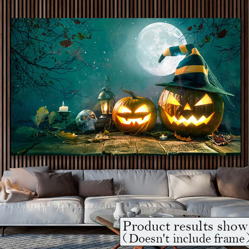 Карнавальная тыква на Хэллоуин призрак настенный плакат и печать холсте
