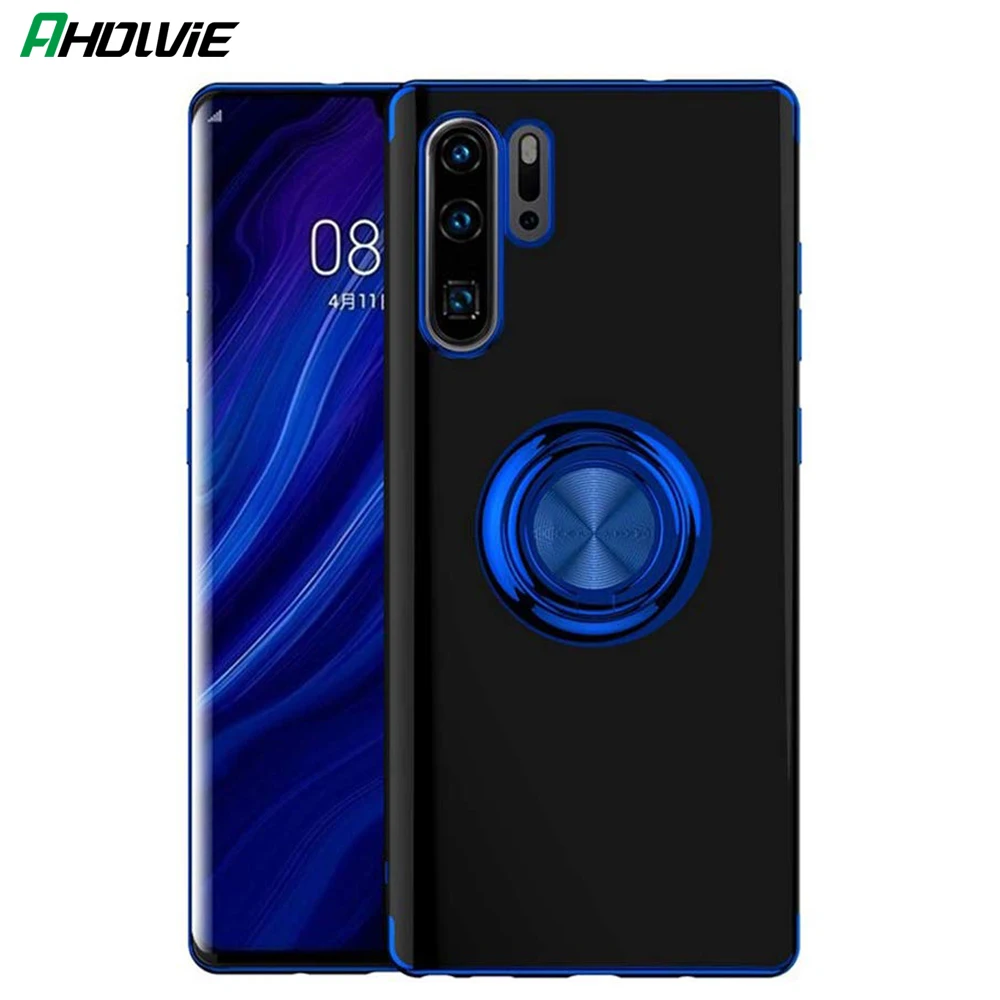Магнитный автомобильный держатель-кольцо для Huawei P30 P20 Lite Pro мягкий чехол из ТПУ с