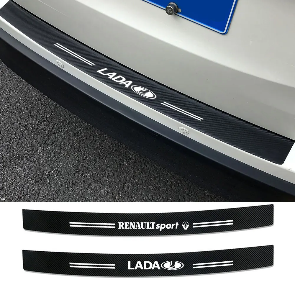 3D углеродные аксессуары Автомобильный задний бампер защита багажника наклейки