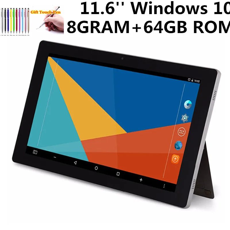 

Windows 10 OS 11.6 Inch 8GB+64GB eMMC 16 Power X7-Z8750 CPU Dual Camera Quad Core WIFI Type-C