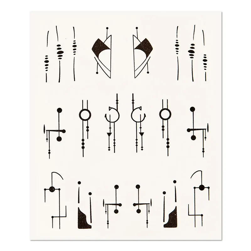 Геометрические Водные Наклейки для ногтей с четырьмя лилилиями шикарные цветами