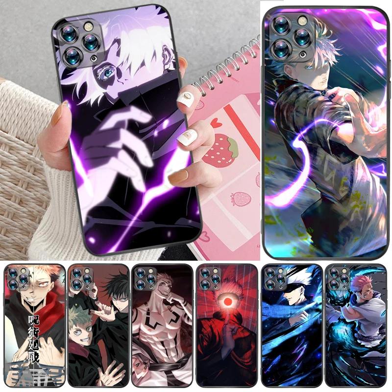 

Jujutsu Kaisen Yuji Itadori Sukuna Satoru Gojo Fushiguro Megumi Phone Case For iPhone X XR XS MAX Carcasa Funda Back Cover