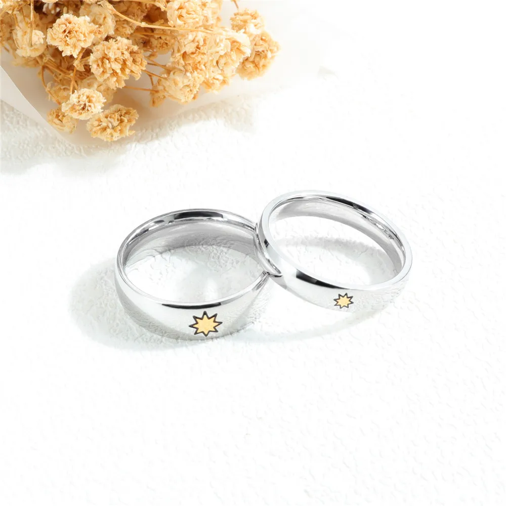 Оптовые цены кольца для пар серебряного цвета из нержавеющей стали с
