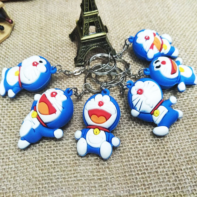 Doraemon 3d стереоскопический мультфильм ПВХ брелок Симпатичные аниме для ключей