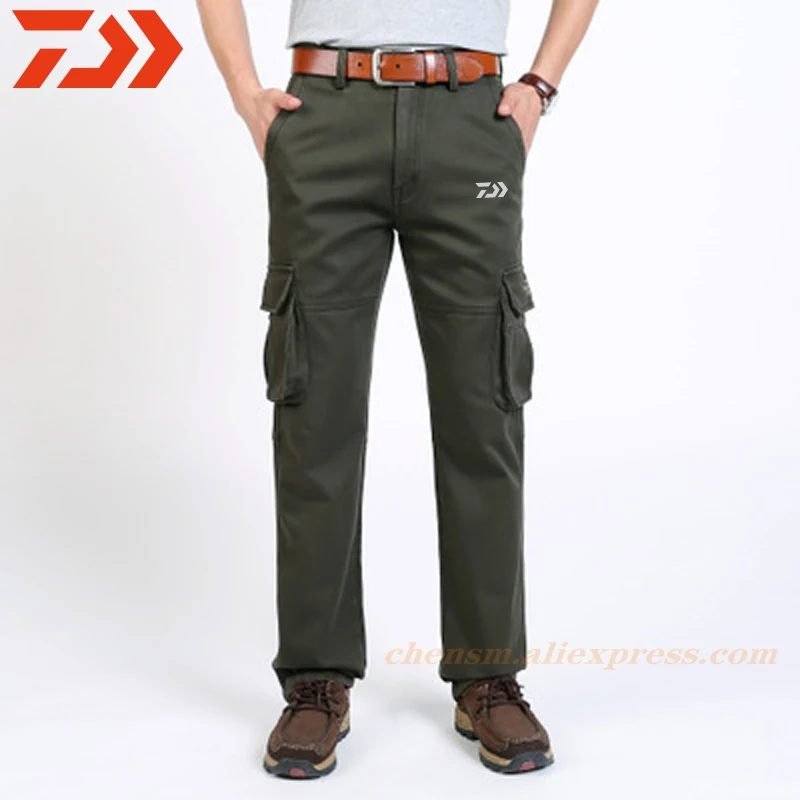 Dawa 2020 New Fishing Thicken Plus Size Camping Outdoor Windproof Men's Trousers Cotton Velvet Multi-pocket Casual Pants | Спорт и