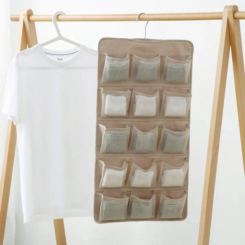 Двухсторонний подвесной шкаф-органайзер с 20 карманами для нижнего белья чулок