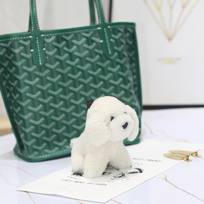 Нежный кулон MaoMao из натуральной шерсти в форме собаки подвеска для сумки брелок